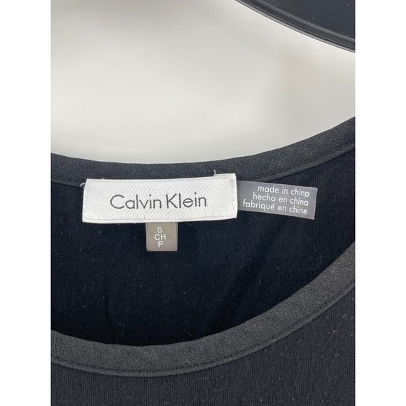 Calvin Klein Women's Black Sheer Sleeveless Top Shirt Tee Pocket Size Small - Picture 4 of 10